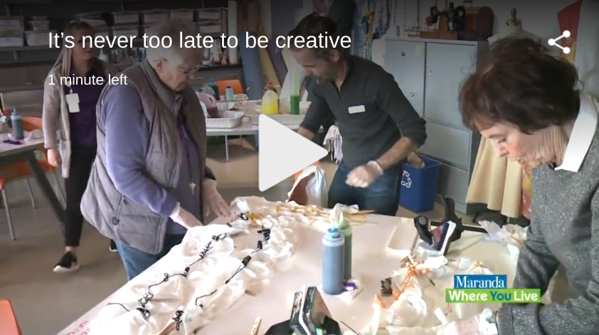 This is an image from a video that chronicles what participants in this creative aging workshop at West Michigan Center for Art & Technology felt about the experience.