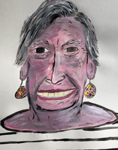 A portrait of participant, Carol. Created by Vinny Mraz.