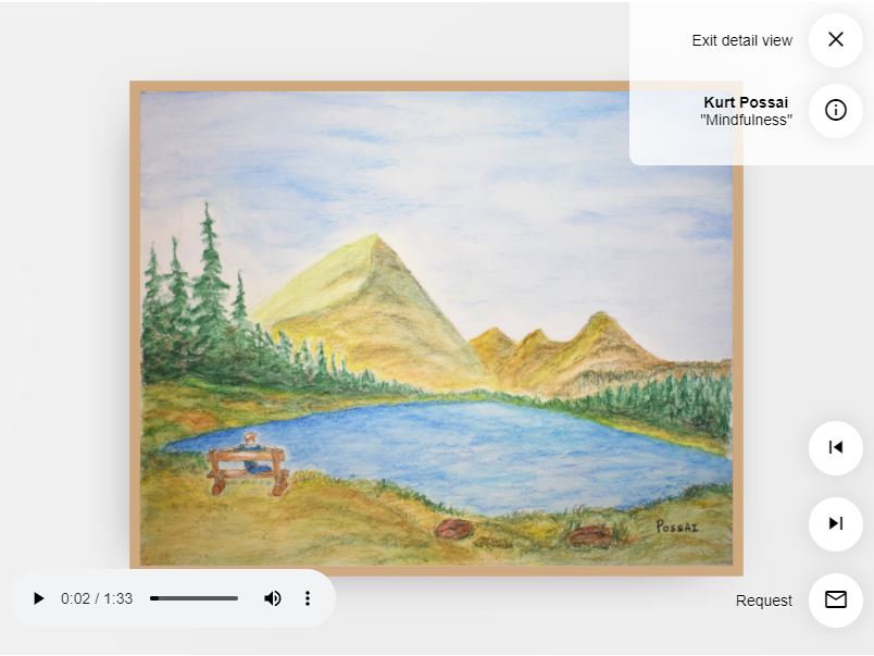 A screenshot of a participant's painting displayed in a virtual exhibition.